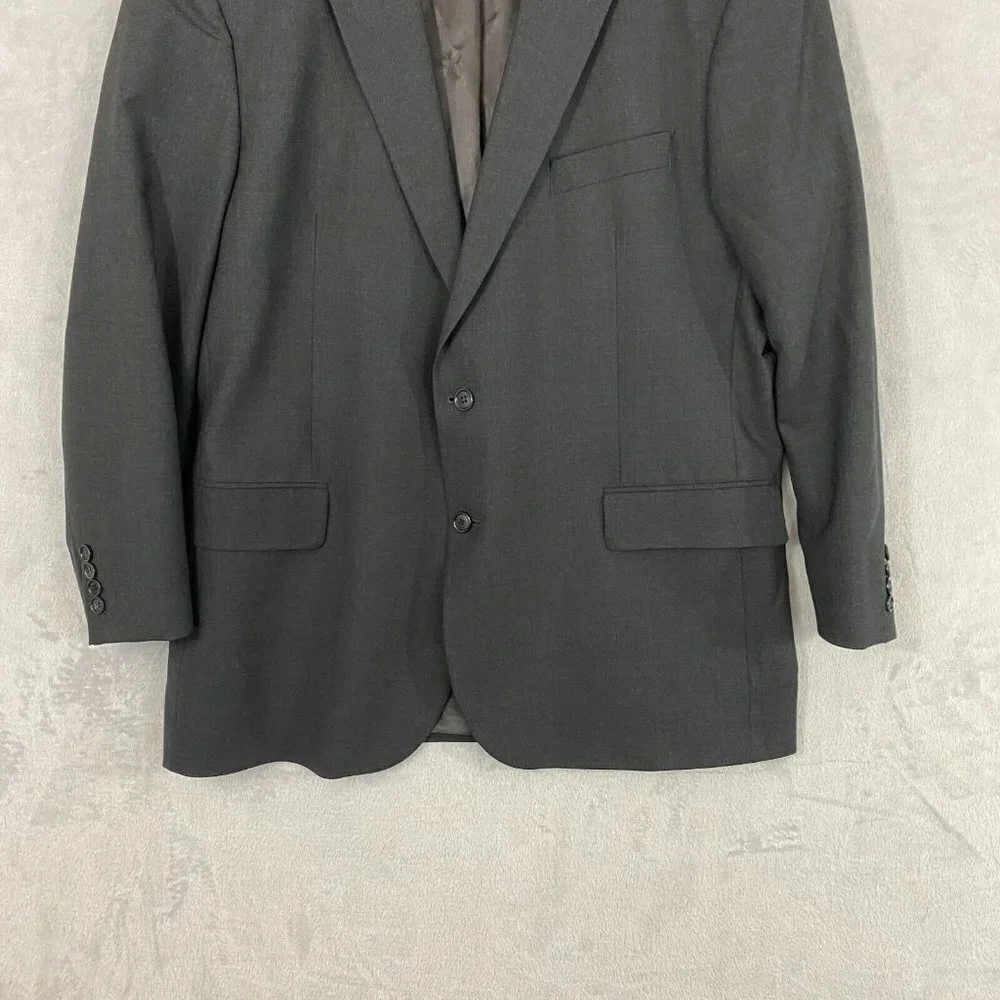 Brooks Brothers Stretch Wool Blazer Sport‎ Coat Men's 46R Gray Suit Jacket